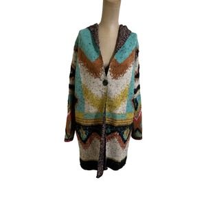 Maxsport southwest print hooded cardigan size Medium